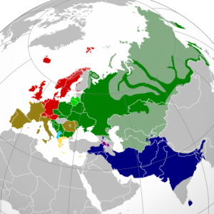 インド・ヨーロッパ語族の分布