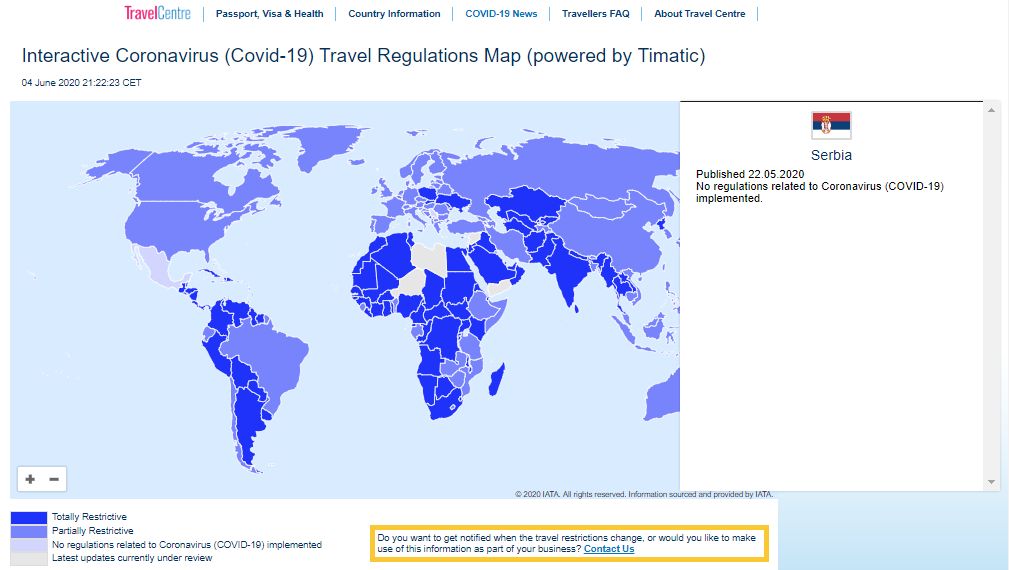 Interactive Coronavirus (Covid-19) Travel Regulations Map